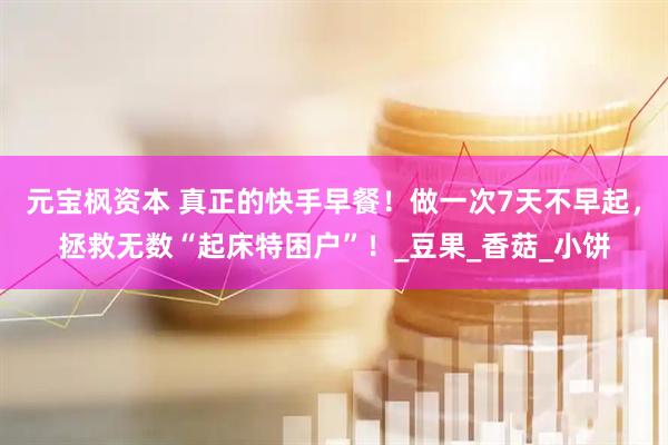 元宝枫资本 真正的快手早餐！做一次7天不早起，拯救无数“起床特困户”！_豆果_香菇_小饼